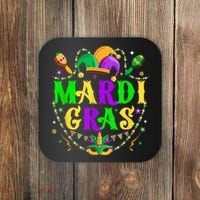 Retro Mardi Gras Party Hat Clothes For m.e.ns K.i.d.s Coaster thumb 0