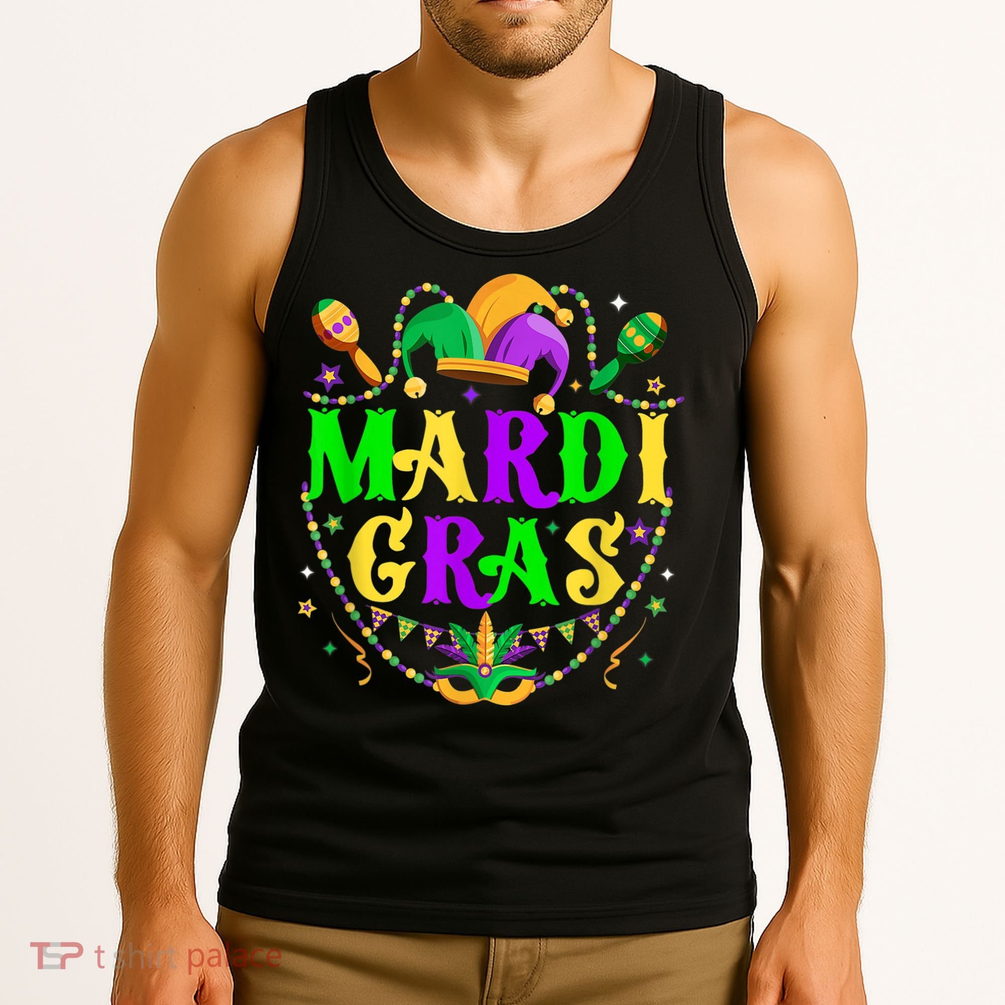 Retro Mardi Gras Party Hat Clothes For m.e.ns K.i.d.s Tank Top