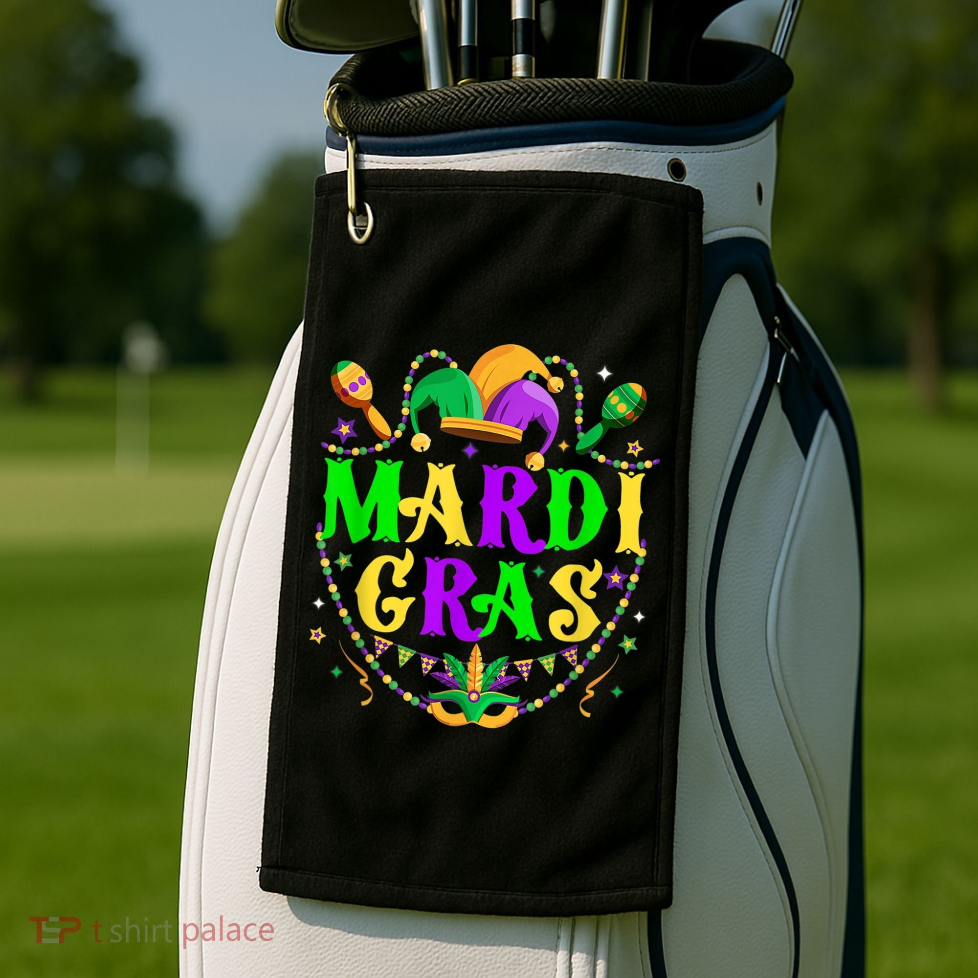 Retro Mardi Gras Party Hat Clothes For m.e.ns K.i.d.s Golf Towel