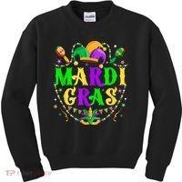 Retro Mardi Gras Party Hat Clothes For m.e.ns K.i.d.s Kids Sweatshirt thumb 0