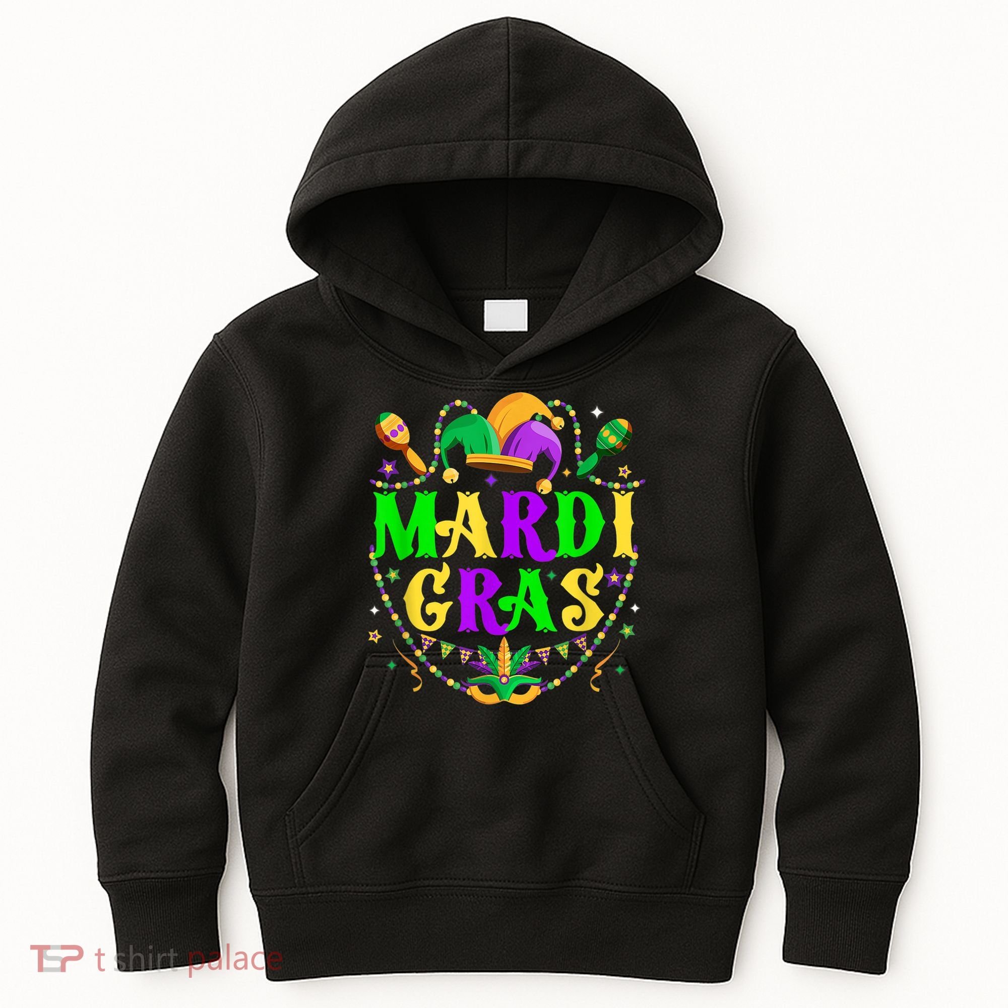 Retro Mardi Gras Party Hat Clothes For m.e.ns K.i.d.s Kids Hoodie
