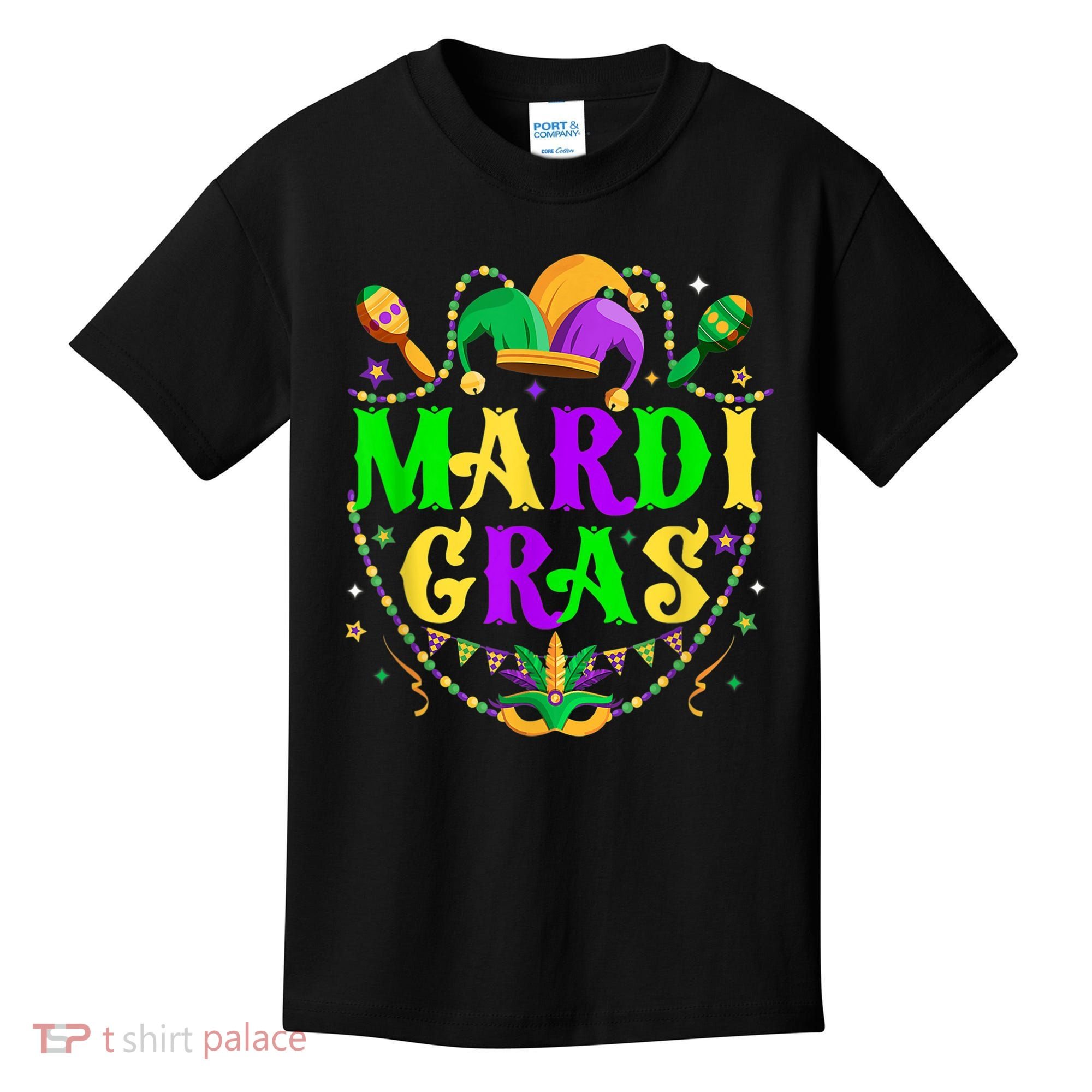 Retro Mardi Gras Party Hat Clothes For m.e.ns K.i.d.s Kids T-Shirt