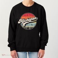 Retro Michigan Home State Mi Cool 70s Style Sunset Women's Sweatshirt thumb 0