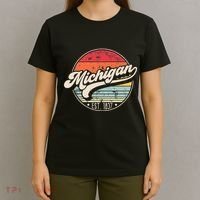 Retro Michigan Home State Mi Cool 70s Style Sunset T-Shirt thumb 4