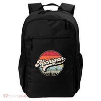 Retro Michigan Home State Mi Cool 70s Style Sunset Backpack thumb 0