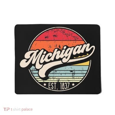 Retro Michigan Home State Mi Cool 70s Style Sunset Mousepad