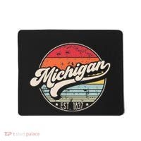 Retro Michigan Home State Mi Cool 70s Style Sunset Mousepad thumb 0