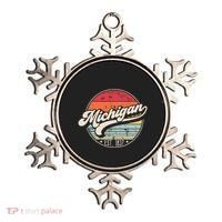 Retro Michigan Home State Mi Cool 70s Style Sunset Ornament thumb 0