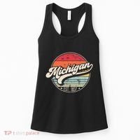 Retro Michigan Home State Mi Cool 70s Style Sunset Women's Tank Top thumb 0