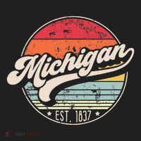 Retro Michigan Home State Mi Cool 70s Style Sunset Hat thumb 2