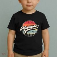 Retro Michigan Home State Mi Cool 70s Style Sunset Toddler T-Shirt thumb 2