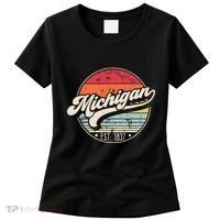 Retro Michigan Home State Mi Cool 70s Style Sunset Women's T-Shirt thumb 0