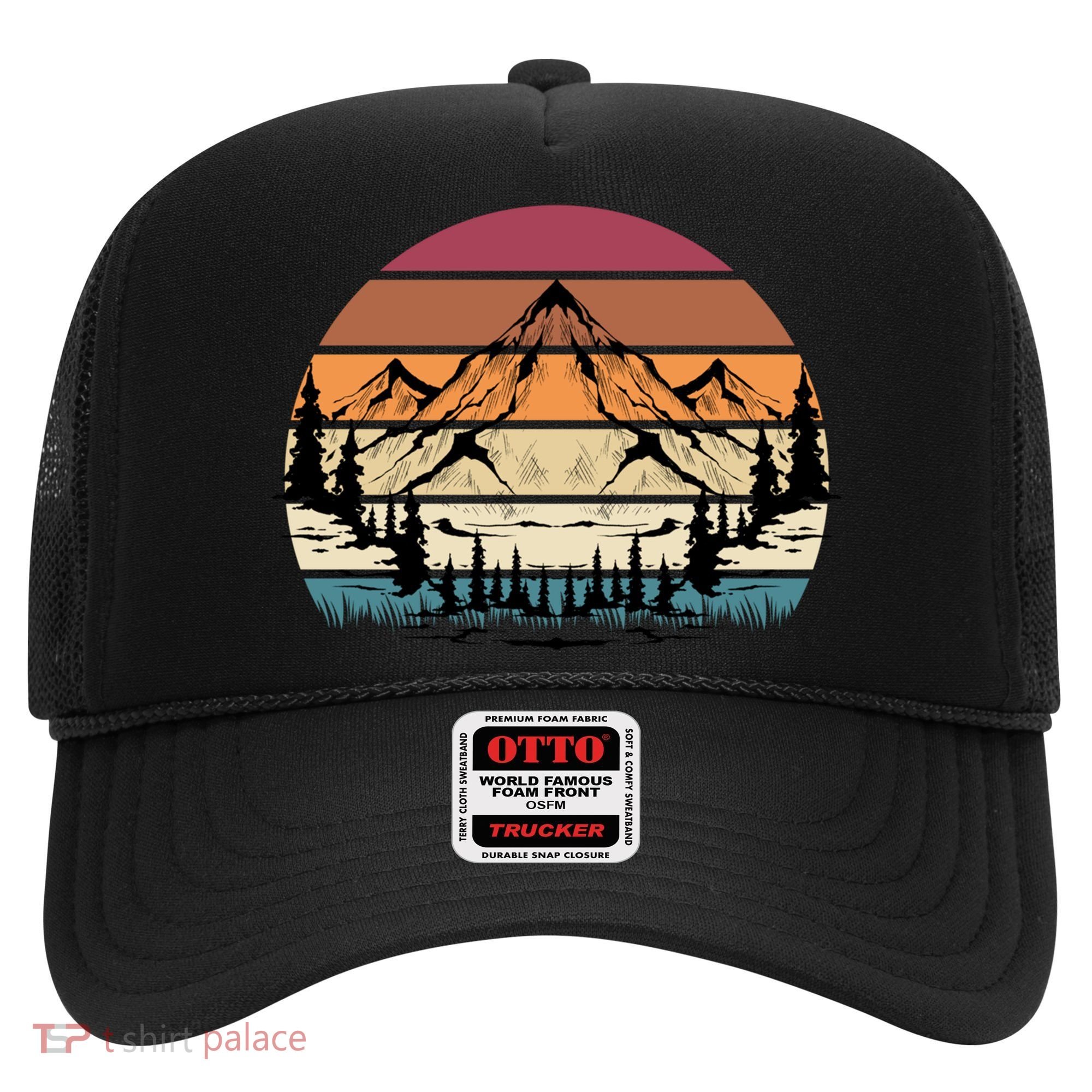 Retro Mountain Hike Hobby Sport Hiker Gift Camping Hiking Gift Hat