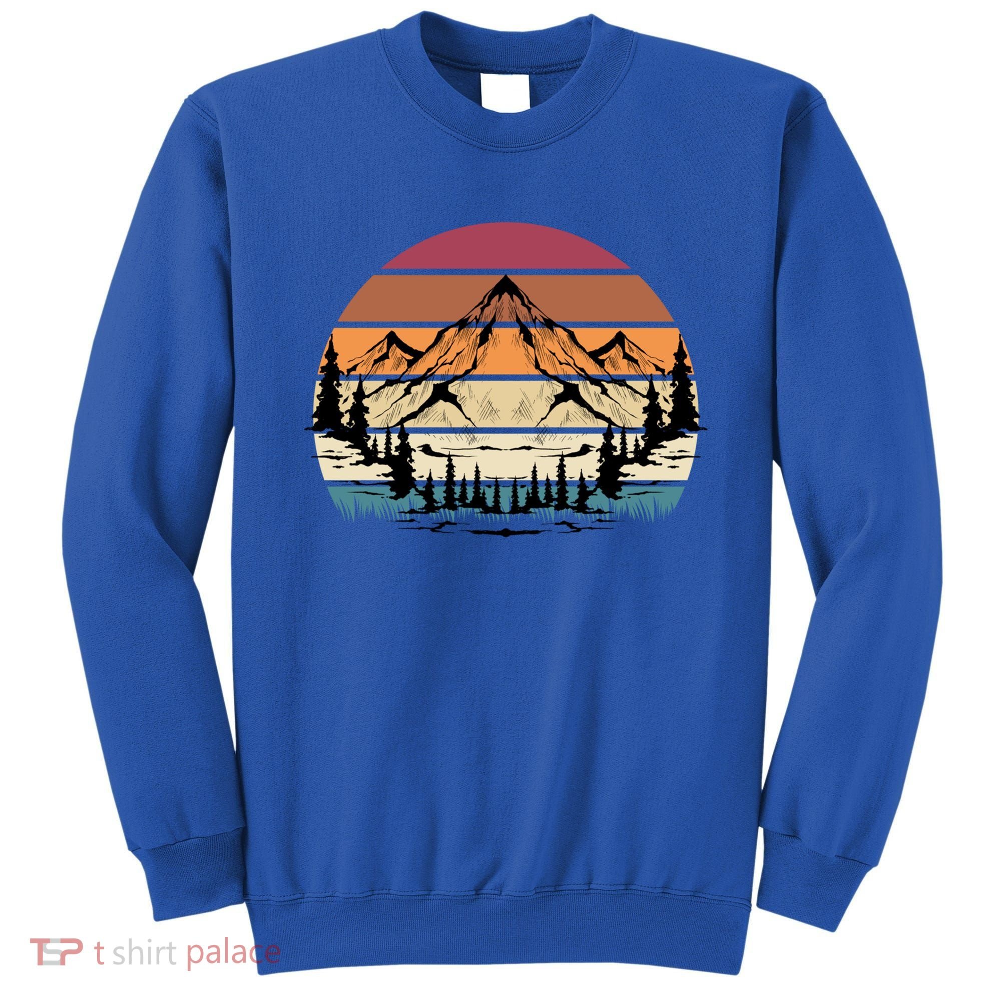 Retro Mountain Hike Hobby Sport Hiker Gift Camping Hiking Gift Sweatshirt