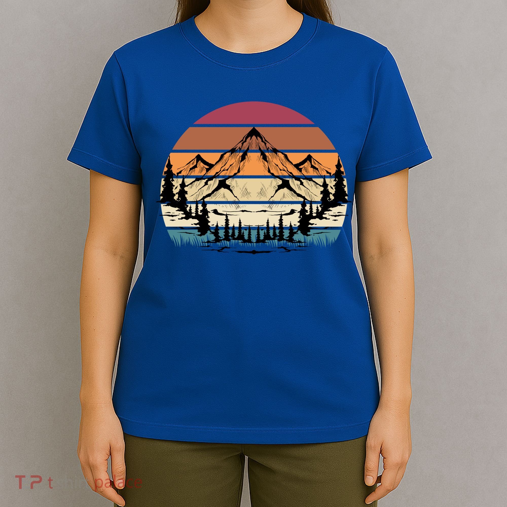 Retro Mountain Hike Hobby Sport Hiker Gift Camping Hiking Gift T-Shirt