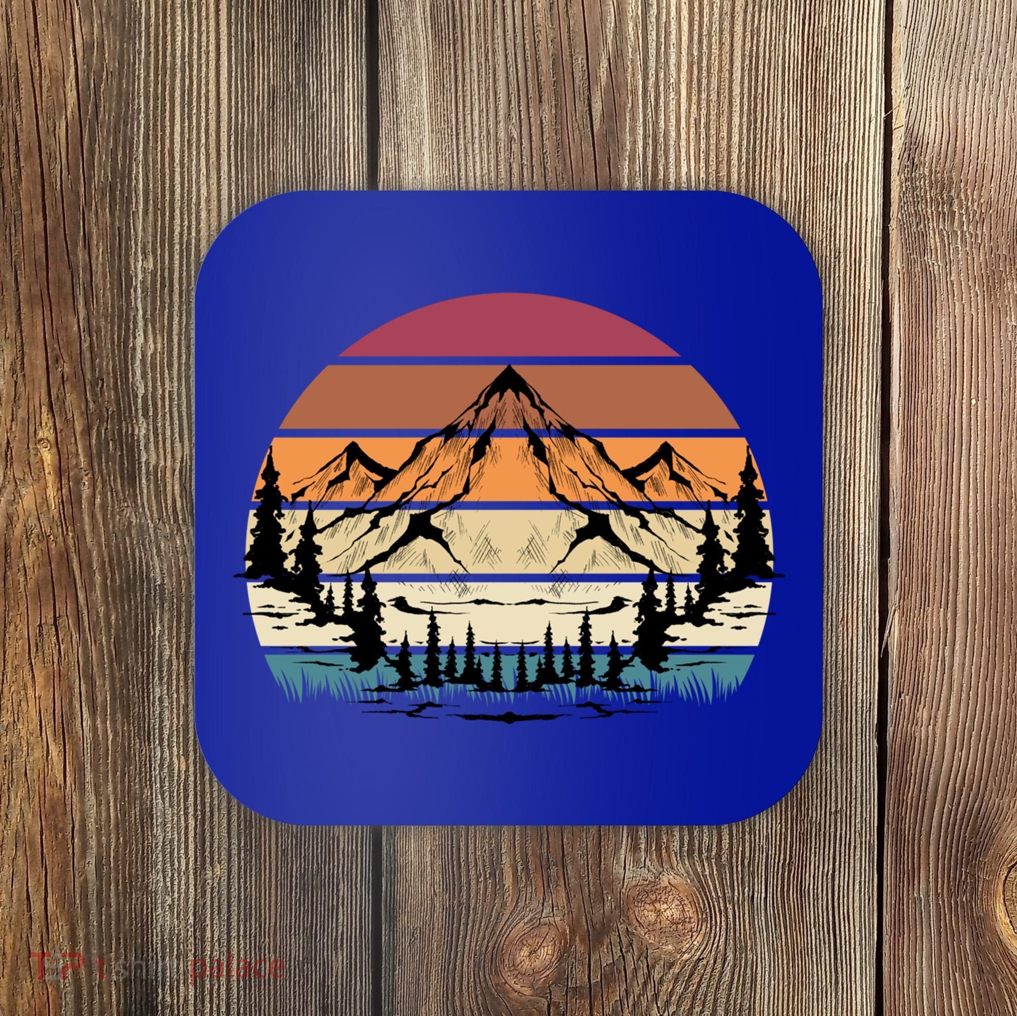 Retro Mountain Hike Hobby Sport Hiker Gift Camping Hiking Gift Coaster