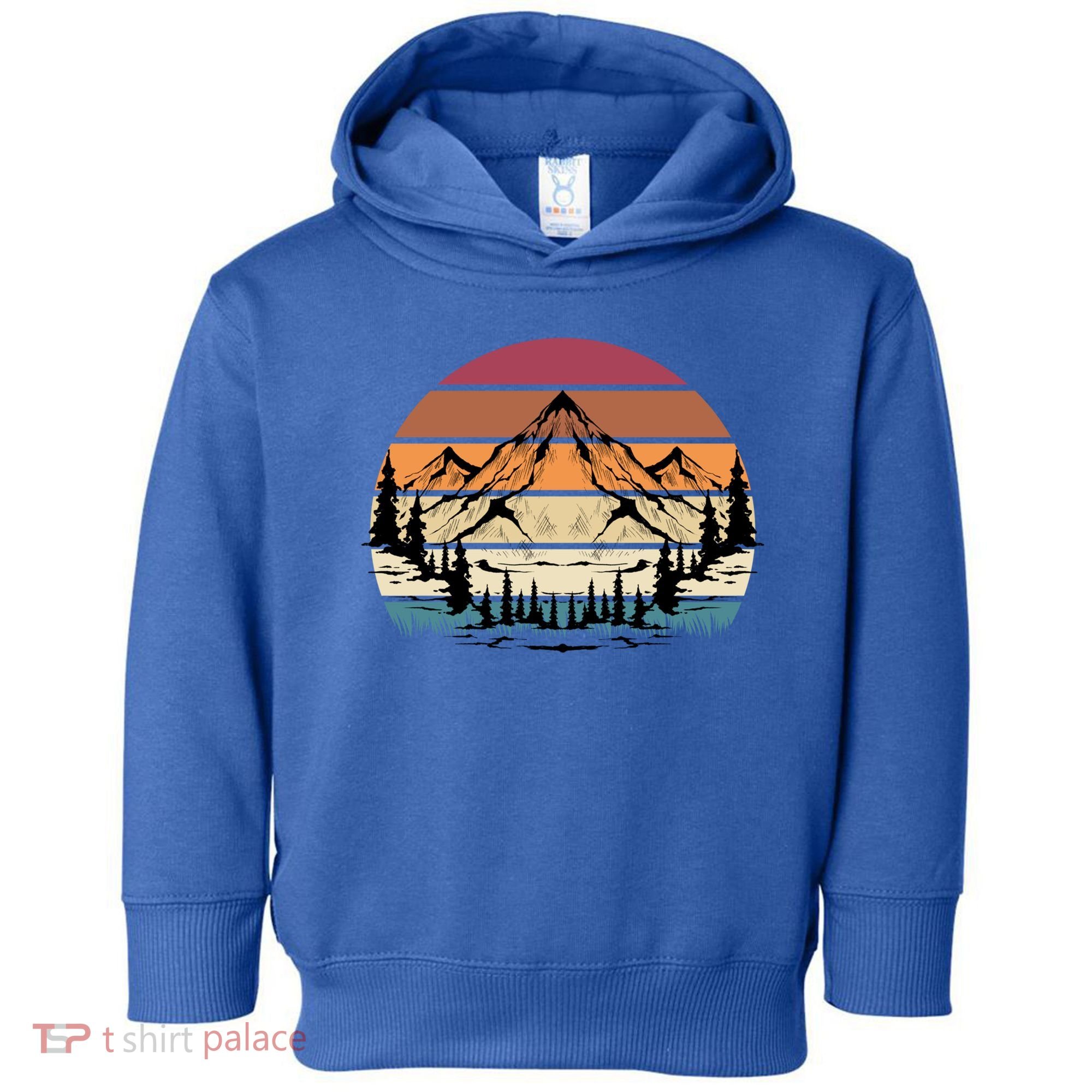 Retro Mountain Hike Hobby Sport Hiker Gift Camping Hiking Gift Toddler Hoodie
