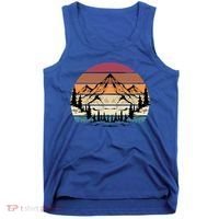 Retro Mountain Hike Hobby Sport Hiker Gift Camping Hiking Gift Tank Top thumb 0
