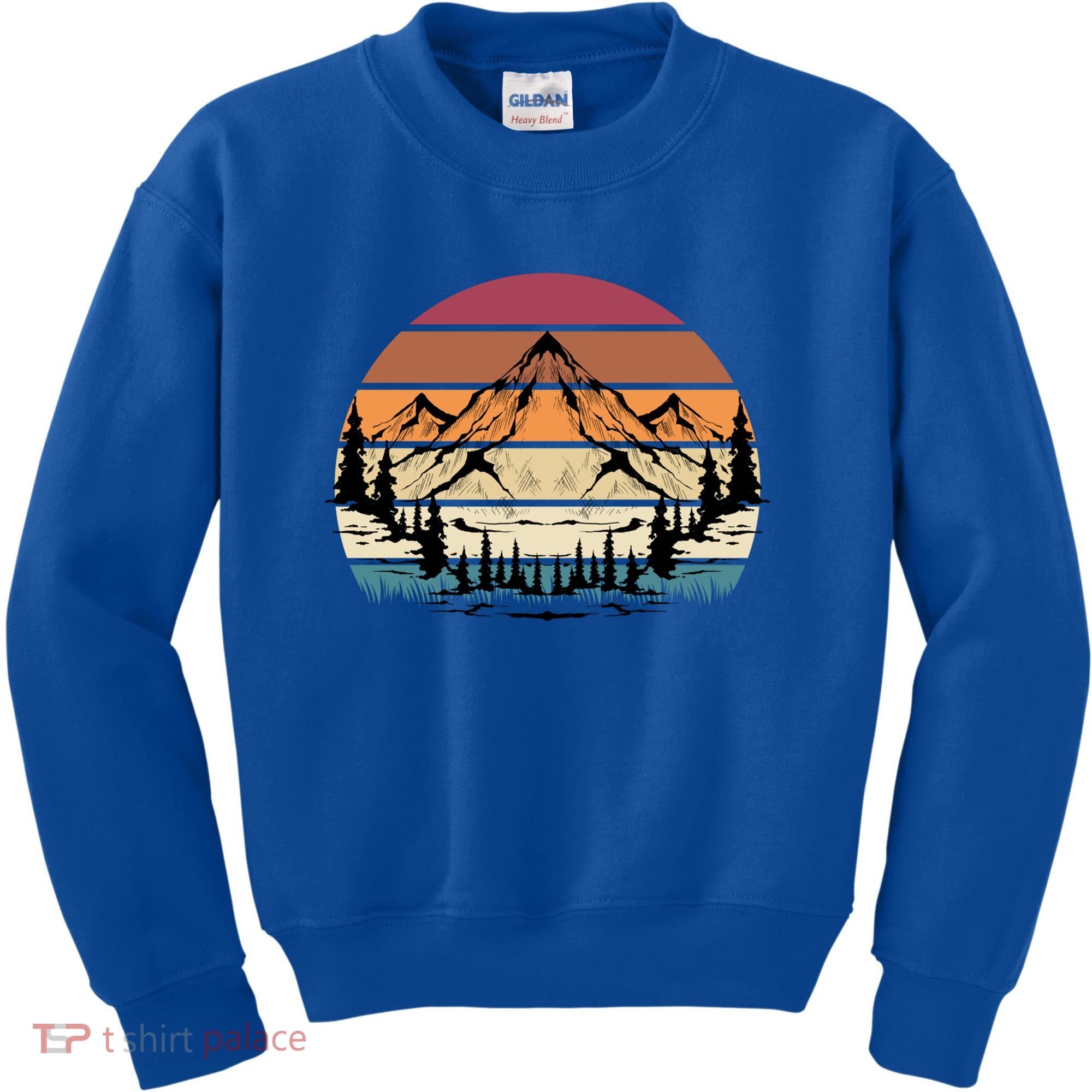Retro Mountain Hike Hobby Sport Hiker Gift Camping Hiking Gift Kids Sweatshirt