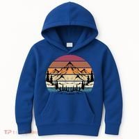 Retro Mountain Hike Hobby Sport Hiker Gift Camping Hiking Gift Kids Hoodie thumb 0