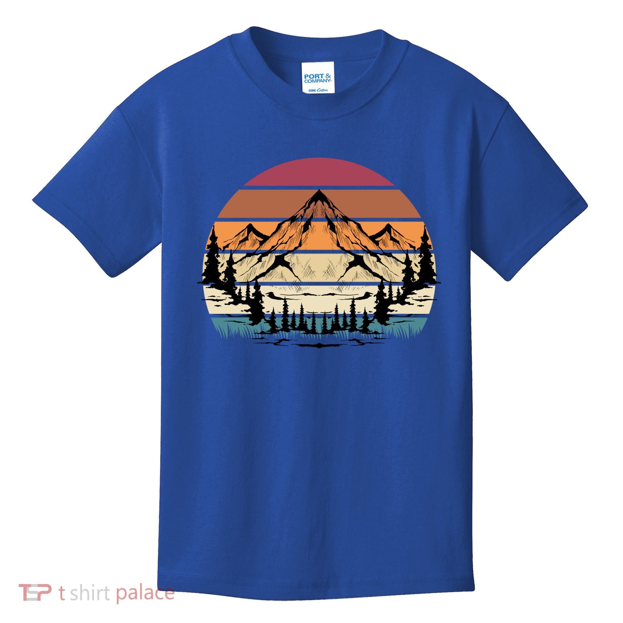 Retro Mountain Hike Hobby Sport Hiker Gift Camping Hiking Gift Kids T-Shirt