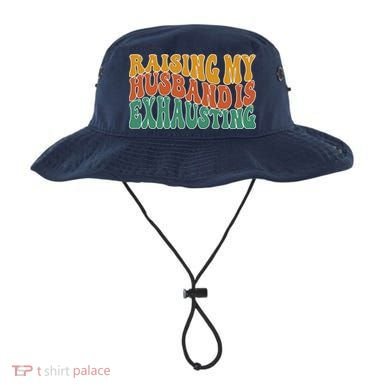 Raising My Husband Is Exhausting Funny Wife Bucket Hat