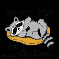 Raccoon Meme I Get Knocked Down But I Stay Down Coffee Mug thumb 5