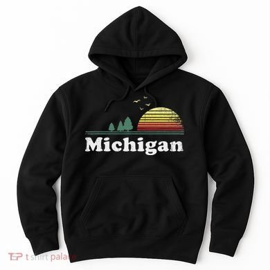 Retro Michigan Image Novelty Home Mi State Souvenir Hoodie