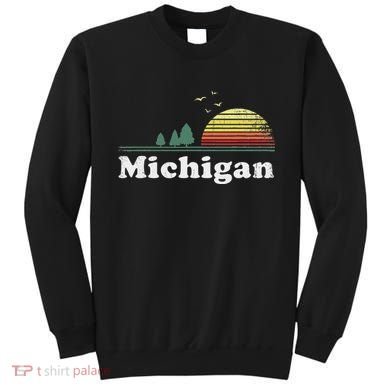 Retro Michigan Image Novelty Home Mi State Souvenir Sweatshirt