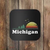Retro Michigan Image Novelty Home Mi State Souvenir Coaster thumb 0