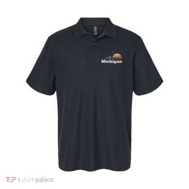 Retro Michigan Image Novelty Home Mi State Souvenir Polo