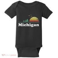 Retro Michigan Image Novelty Home Mi State Souvenir Baby Bodysuit thumb 0
