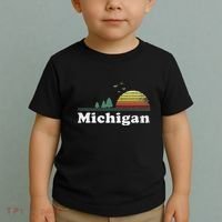 Retro Michigan Image Novelty Home Mi State Souvenir Toddler T-Shirt thumb 2