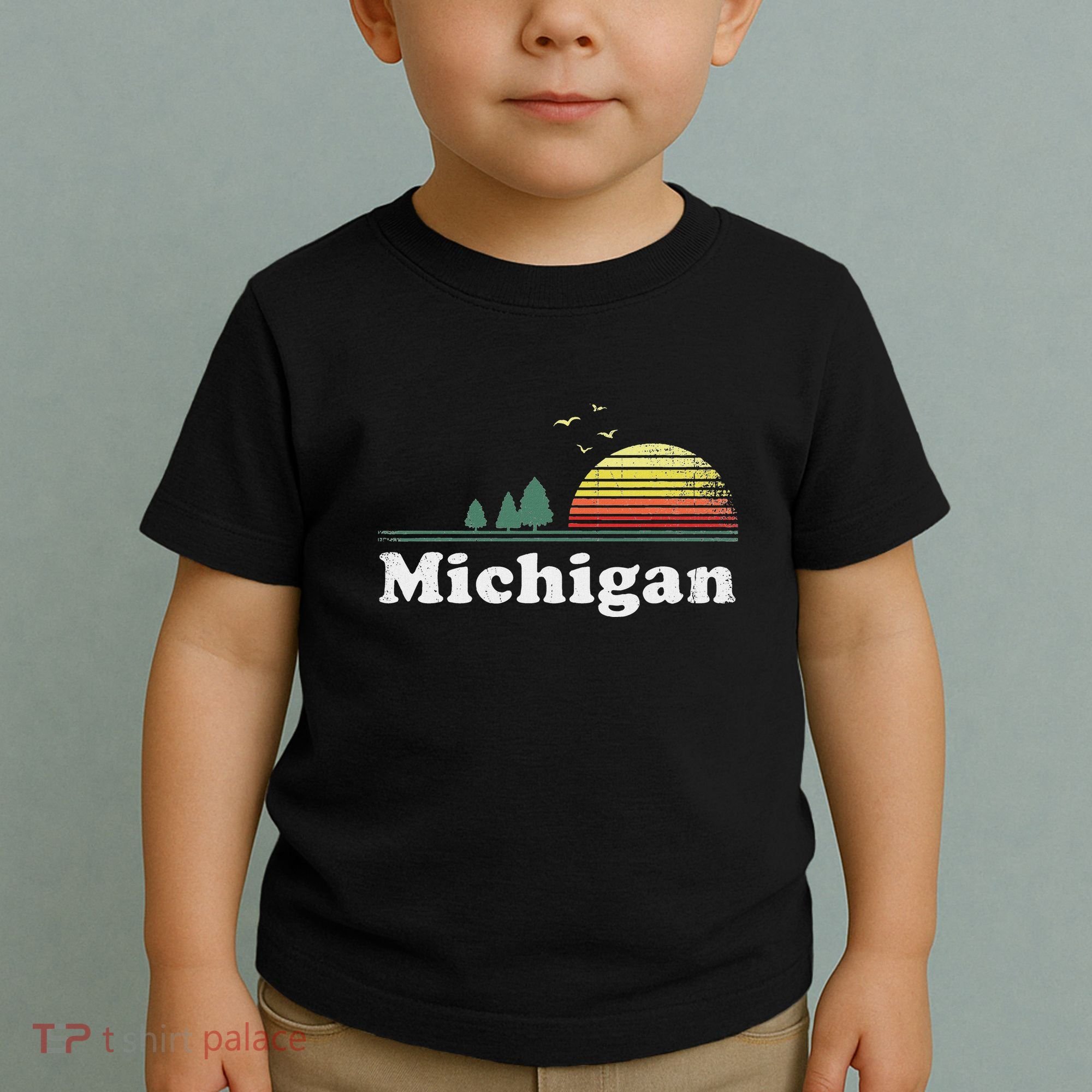Retro Michigan Image Novelty Home Mi State Souvenir Toddler T-Shirt