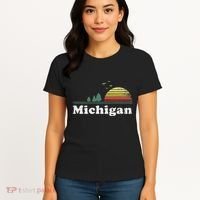 Retro Michigan Image Novelty Home Mi State Souvenir Women's T-Shirt thumb 4