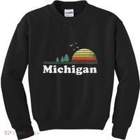 Retro Michigan Image Novelty Home Mi State Souvenir Kids Sweatshirt thumb 0