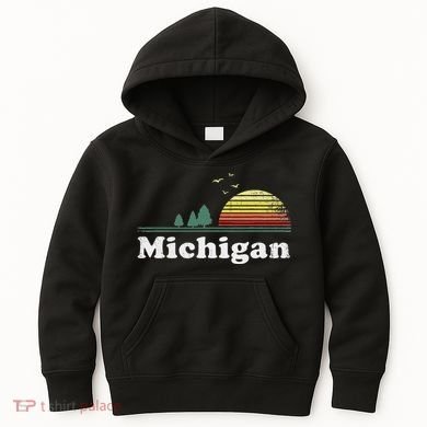 Retro Michigan Image Novelty Home Mi State Souvenir Kids Hoodie