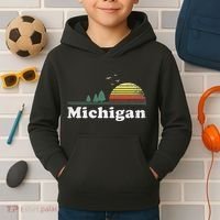 Retro Michigan Image Novelty Home Mi State Souvenir Kids Hoodie thumb 2