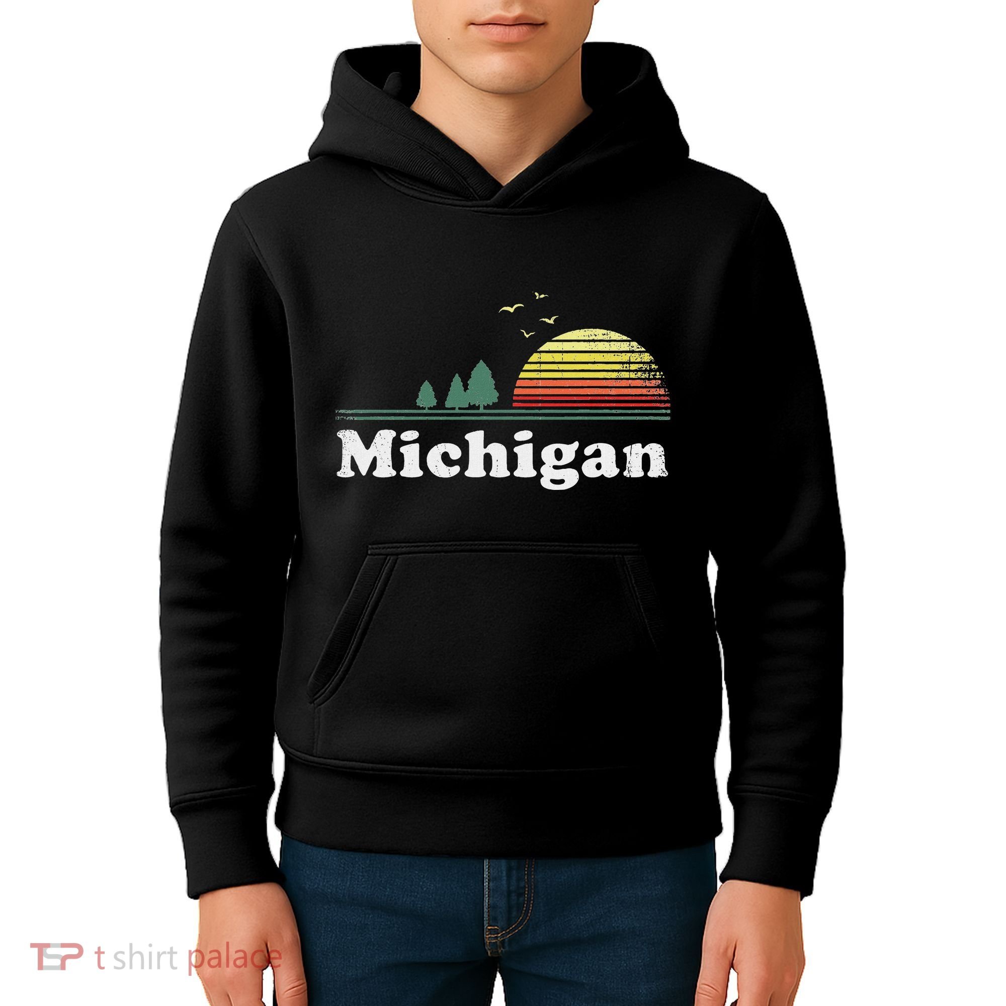 Retro Michigan Image Novelty Home Mi State Souvenir Kids Hoodie