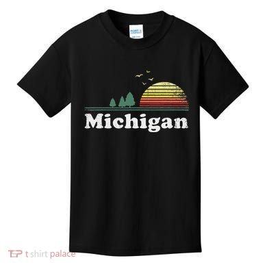 Retro Michigan Image Novelty Home Mi State Souvenir Kids T-Shirt