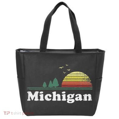 Retro Michigan Image Novelty Home Mi State Souvenir Tote Bag
