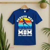 Runner Mom Just Like A Regular Mom Marathon Moms Mom Running Great Gift T-Shirt thumb 2