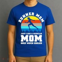Runner Mom Just Like A Regular Mom Marathon Moms Mom Running Great Gift T-Shirt thumb 3