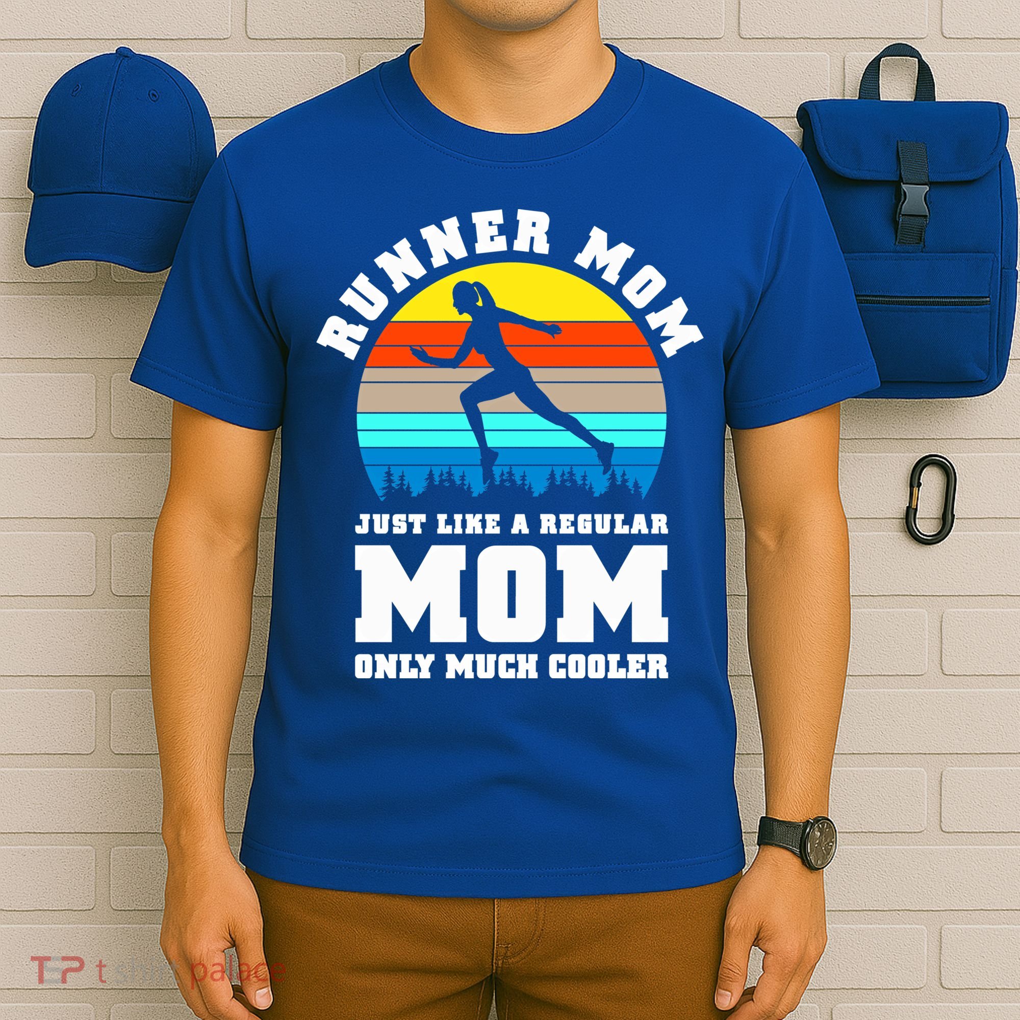 Runner Mom Just Like A Regular Mom Marathon Moms Mom Running Great Gift T-Shirt