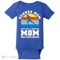 Runner Mom Just Like A Regular Mom Marathon Moms Mom Running Great Gift Baby Bodysuit thumb 0