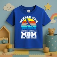 Runner Mom Just Like A Regular Mom Marathon Moms Mom Running Great Gift Toddler T-Shirt thumb 3