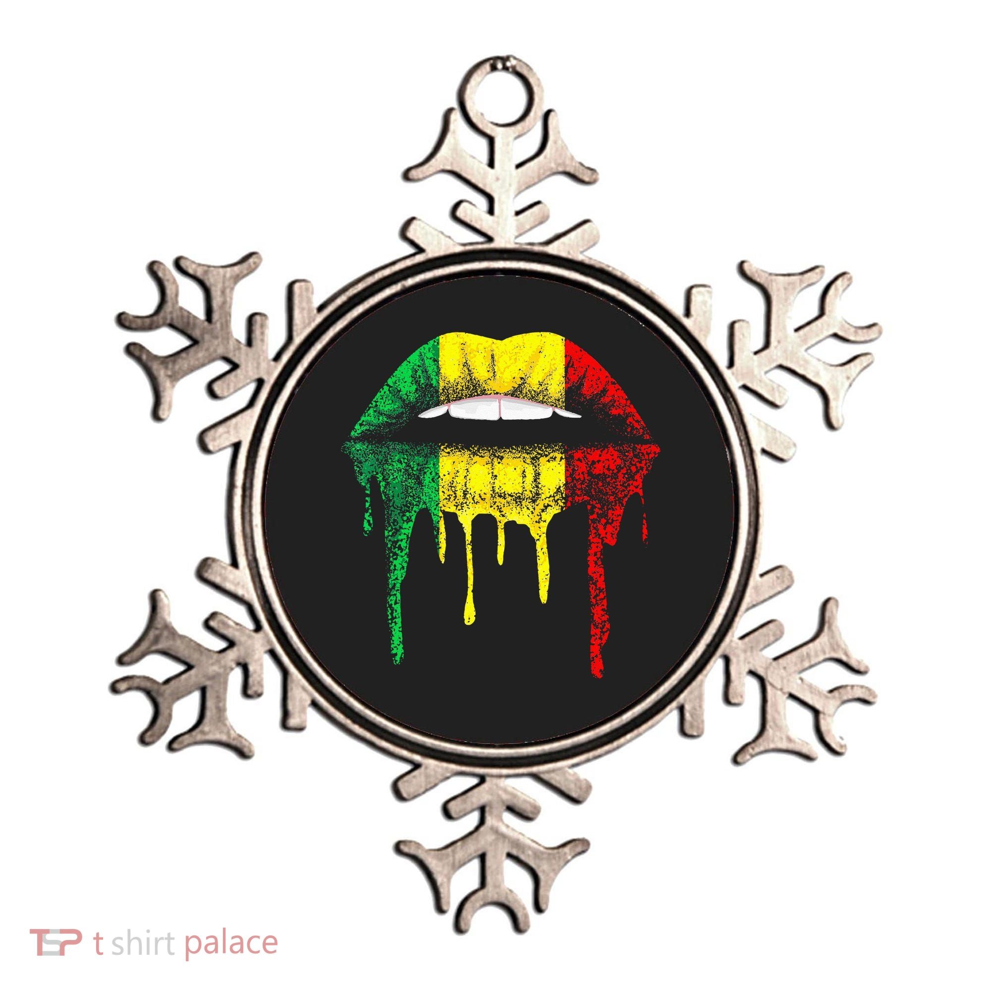 Reggae Music Jamaica Kissing Lips Flag Rastafari Rasta Ornament