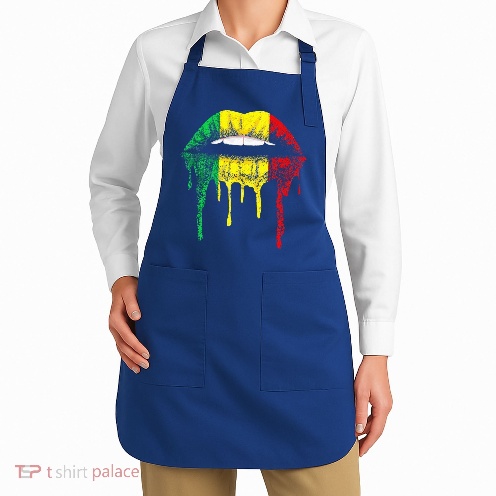 Reggae Music Jamaica Kissing Lips Flag Rastafari Rasta Apron