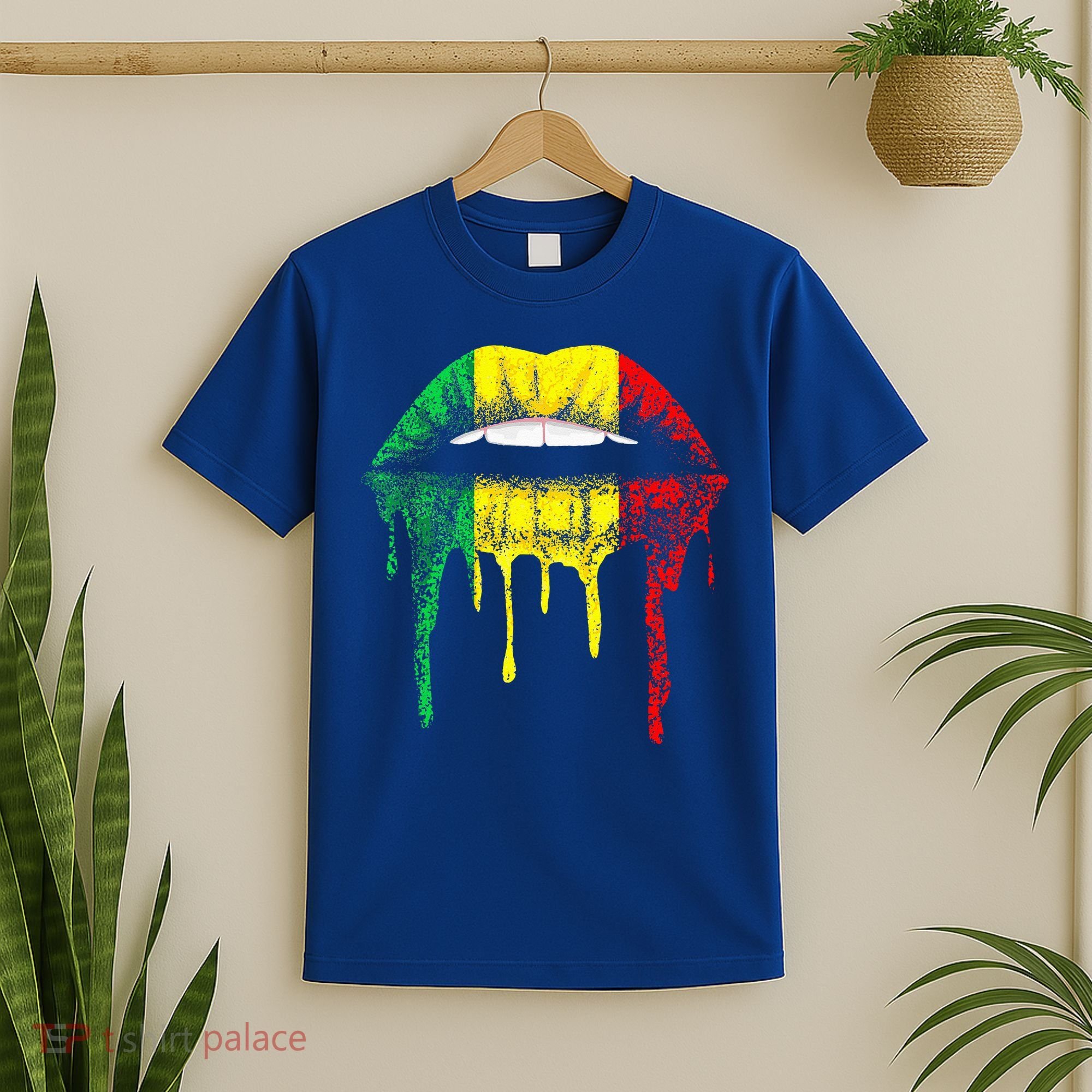 Reggae Music Jamaica Kissing Lips Flag Rastafari Rasta T-Shirt