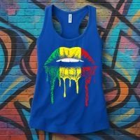 Reggae Music Jamaica Kissing Lips Flag Rastafari Rasta Women's Tank Top thumb 3